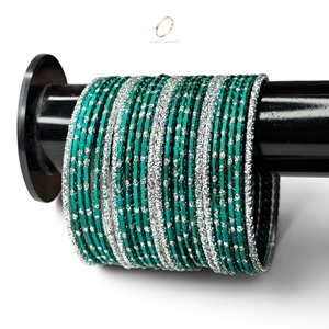 Juego de Brazaletes de Acero Inoxidable Verde para Niñas, Joyería de Moda India para Fiestas, Fabricante Mayorista - Product Image 5
