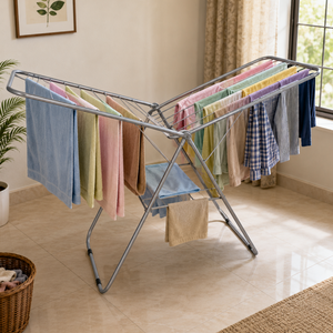 Heavy Duty Foldable Iron Clothes Drying Rack Indoor Outdoor Laundry Stand Space Saving Garment Dryer Rack Home Balcony Organizer - Product Image 3