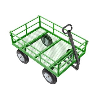 Carrello da Giardino in Acciaio Resistente da 1200 Libbre, Rimorchiabile 2-in-1, Carro Utilitario in Metallo per Esterni, Rimorchio da 13 Iarde per Campeggio - Product Image 1