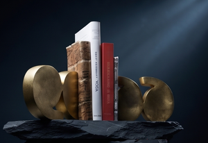 Soporte para Libros de Metal Pesado con Símbolo Tipográfico Único, Decoración de Mesa con Textura Fundida, Suministros para Pedidos al por Mayor - Product Image 4