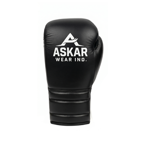 Askar Wear Ind. Boxing Gloves <b>Leather</b> Lace-Up Black Breathable Adult Training Gear - Product Image 2