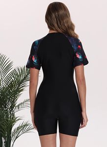 Women's One Piece Swimsuit Sport Training <b>Bathing</b> Shorts Sleeve Swimwear Water Uniform with Customized Logo Wholesale - Product Image 3