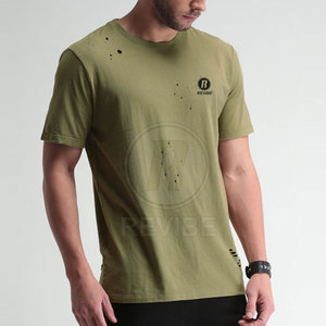 Customized Design <b>Distressed</b> T-Shirt 100% Cotton Breathable High Quality Men's <b>Top</b> Price Sale - Product Image 5