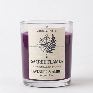 Wholesale Private Label Handpoured Soy Wax Mint Cedarwood Scented Glass Jar <b>Candle</b> Green Wax <b>Bulk</b> - Product Image 1