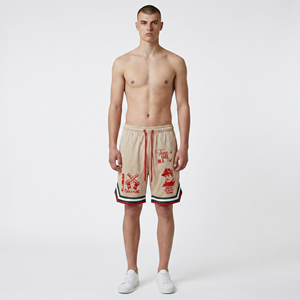 High Quality Stylish Unisex Streetwear 7 Inch Inseam Double <b>Layer</b> Mesh Elastic Waist Anti-UV & Quick Dry Shorts - Product Image 5