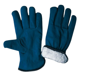 Full White Fleece Lining Cold Resistant Cow Grain Leather <b>Driver</b> <b>Gloves</b> Quality Leather Industrial Safety Protection <b>Gloves</b> - Product Image 3