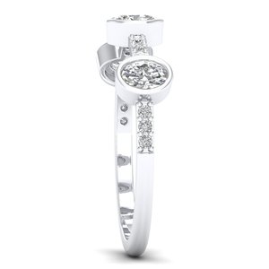 REYES – bague de luxe en or blanc 14K, diamant cultivé en laboratoire HPHT CVD, accessoires pour femmes, cadeau de fiançailles, bijoux fins pour femmes - Product Image 3
