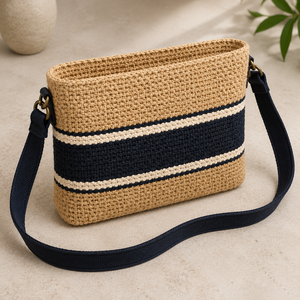 HINDVANTA GLOBAL Jute <b>Material</b> Eco-friendly Durable Fashion Vintage Sling <b>Bag</b> Cotton Rope Reinforcement Zipper Closure Storage - Product Image 6