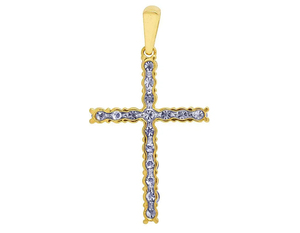 ZAWO HOUSE S925 Sterling Silver With VVS1 Clarity Mossanite Round Diamond Studded Cross <b>Pendant</b> For Men - Product Image 2
