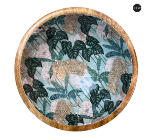 Juego de tazones rústicos de madera con borde con diseño de palmera, aptos para lavavajillas, estilo bohemio, para servir comida en fiestas. - Product Image 5