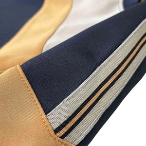 Men's <b>Navy</b> Yellow Color Blocking Crew Neck Knitted Pullover <b>Sweatshirt</b> Casual Autumn Wear Regular Fit Long Sleeve Top - Product Image 5