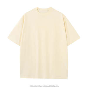 T-shirt à manches courtes en relief pour homme unisexe poids lourd 270g 100% coton vintage délavé à l'acide pour hommes - Product Image 3