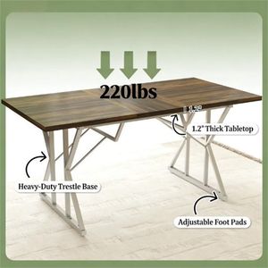 Tavolo da pranzo marrone per cucina e ufficio - Solo tavolo - Product Image 2