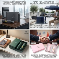 Botol Air Insulasi Stainless Steel dengan Set Payung Pelindung Matahari dalam Kotak Hadiah Premium untuk Perusahaan Kantor Bisnis