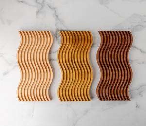 Bandeja Ondulada de Madera Natural (Arce, Teca o Sapele) para Decoración del Hogar, Estilo Boho Moderno, Tabla Larga para Servir Charcutería, Fotografía de Productos - Product Image 6