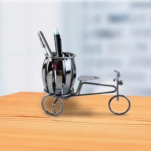 Support de stylo décoratif en fer en forme de vélo-rickshaw pour bureau, table d'étude, organisateur de papeterie créatif, cadeau - Product Image 3