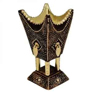 Quemador de Incienso de Diseño Moderno con Inserto de Madera y Metal, Decorativo para Ramadán y Eid, Hecho a Mano, Mabkhara - Product Image 5
