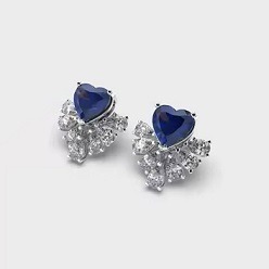 Pendientes de Diamantes Moissanite con Corte Corazón en Oro Amarillo y Blanco de 18K, Alta Demanda, Delicados, Brillantes para Uso Diario, Certificados, para Cumpleaños - Product Image 6
