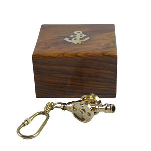 Porte-clés en laiton décoratif avec ancre et outils, avec boîte en bois, anneau de clés nautique - Product Image 6