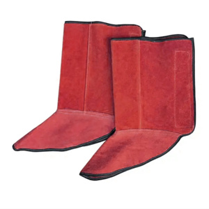 Protège-jambes de soudeur en cuir de vachette pleine fleur de qualité supérieure pour la protection industrielle et la sécurité au travail - Product Image 5