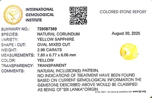 Zafiro amarillo ovalado natural de 2,98 quilates de Sri Lanka, piedras preciosas sueltas para la fabricación de joyas y anillos YSON-21 - Product Image 6