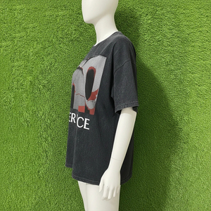 Camiseta Negra Extra Grande de Algodón para Hombre con Estampado de Su Rostro, Cuello Redondo, Manga Corta, Estilo Casual - Product Image 6