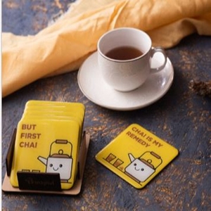 Posavasos de té con logo personalizado impreso a todo color, posavasos ecológicos de corcho y cartón para bebidas - Product Image 1