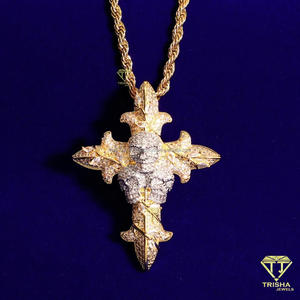 Premium Moissanite Diamond Jesus Head Pendant Necklace in 925 Sterling Silver Urban Fashion Jewelry Piece - Product Image 5
