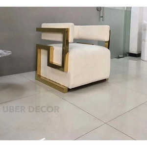 Aurora Luxe เก้าอี้เลานจ์ขนสัตว์เทียมสไตล์โมเดิร์นแบบหรูหรากลางศตวรรษพร้อมโครงสแตนเลสสีทองสำหรับห้องนั่งเล่น - Product Image 6