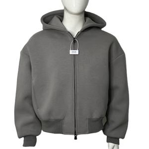 Clothing Manufacturer Heavy Weight Cotton Oversized Hoodie Custom Cropped Blank Zip up Hoodie Custom <b>Puller</b> - Product Image 1