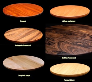 Wood Double Tier Rotating <b>Tray</b> Smooth-Spin Lazy Susan for Tabletop <b>Spice</b> Serving - Product Image 6