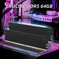 Kit de RAM DDR5 64 Go (2x32 Go) 6400 MHz CL40, overclocking, pour jeux sur ordinateur de bureau, compatible Intel XMP 3.0 et AMD Expo, noir, en stock