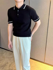 Polo Personalizable de Verano para Hombre, Moderno y Fresco, 100% Poliéster, Diseño Sólido, Casual, de Manga Corta - Product Image 3