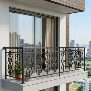 Traditional Cast Balcony <b>Railings</b> <b>Wall</b>-<b>Mounted</b> Rust Resistant Decorative Fence For Outdoor Use - Product Image 5
