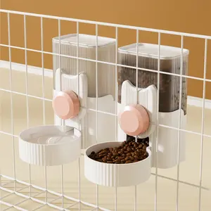 Alimentador automático para perros y gatos, cuenco de comida, jaula, cuencos colgantes, botella de agua de 1L, dispensador de alimentos, cachorro, conejo, gatito, producto de alimentación para mascotas