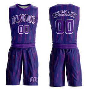 Factory Wholesale Children's Basketball Jersey Uniform Sets OEM Custom Logo Uniforms Print 100% Polyester 3D Pattern Quick Dry - Product Image 1