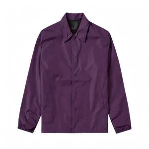 Men's Purple <b>Vintage</b> Waterproof <b>Windbreaker</b> Jacket OEM Custom Manufacturer Sport Coach Stand Breathable Winter High Performance - Product Image 6