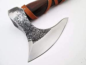 Handmade Tomahawk Axe With Wood Handle Forged Steel Head <b>Leather</b> Sheath Survival <b>Tool</b> Custom Design - Product Image 3