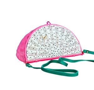 Panier de rangement artistique en rotin en forme de pitaya, tressé sur mesure, rose, décoratif et ludique, idéal pour les fêtes - Product Image 5
