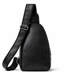 ZOLO LEATHERS Men's Genuine Leather Crossbody <b>Bag</b> Zipper Closure Custom Size Fashion Style Durable Design <b>Black</b> for Daily Use - Product Image 4
