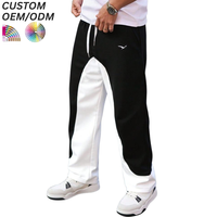 Pantalon décontracté ample en coton noir respirant, écologique, anti-plis, à séchage rapide, imprimé, avec cordon de serrage, pour hommes grandes tailles, logo personnalisé OEM