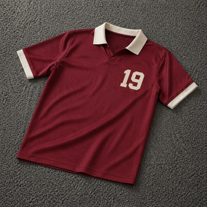 Custom Men’s Teamwear Sportswear Breathable Maroon Retro Polo Jersey Short Sleeve Athletic Shirt Wholesale Custom Logo - Product Image 1