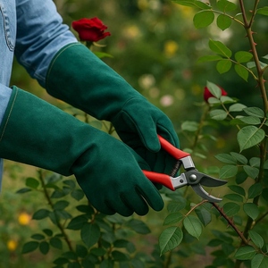 ถุงมือเชื่อมหนังวัวแท้คุณภาพสูง แบบยาว ป้องกันความร้อน ทนทาน เหมาะสำหรับงานดับเพลิง ป้องกันไฟ และทำบาร์บีคิว - Product Image 5