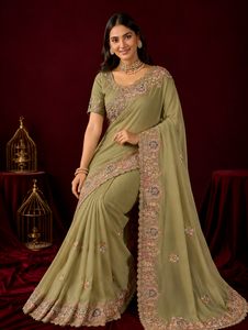 Sari de Seda Personalizado de Diseño Indio para Mujer, Hermoso Diseño Patola, Estilo Tradicional para Bodas y Fiestas - Product Image 3