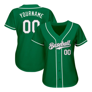Custom Green White-gray Day <b>Baseball</b> Jersey Polyester/cotton Quick Dry Breathable Custom Team Name High Sports - Product Image 2