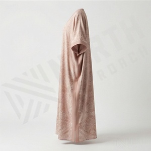 Nouvelle robe abaya maxi avec foulard, vêtement musulman, hijab islamique, tenue traditionnelle pour femmes, en polyester, vêtements ethniques modestes - Product Image 3