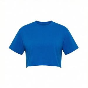 Camisetas Cortas Personalizadas de Color Liso, Holgadas, de Alta Calidad, para Gimnasio, Deportivas, para Mujer - Product Image 1