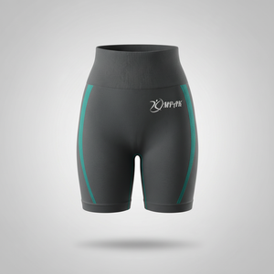 กางเกงขาสั้นสตรีทแวร์ระบายอากาศได้ไร้รอยต่อสำหรับฟิตเนสเอวสูง - Product Image 1