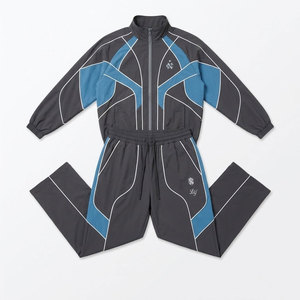 High Quality Custom <b>Patchwork</b> Polyester Reflective Nylon Windbreaker Track <b>Jacket</b> and Pants Set Knitted Men's - Product Image 4