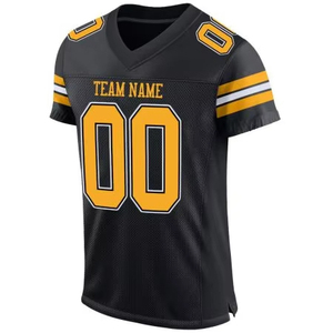 เสื้อฟุตบอลอเมริกันผู้ชายขายส่ง โพลีเอสเตอร์ 100% พิมพ์ลายแบบ Sublimation ปรับแต่งชื่อทีมได้ ไซส์ใหญ่ แขนสั้น สำหรับฤดูหนาว แบบสวมด้านหน้า - Product Image 6